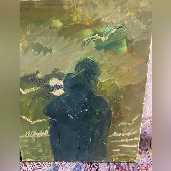 Canvas Painting by Ziya 17 1/2 x 21 Tale of Love Circa 2000 - Picture 2 of 2